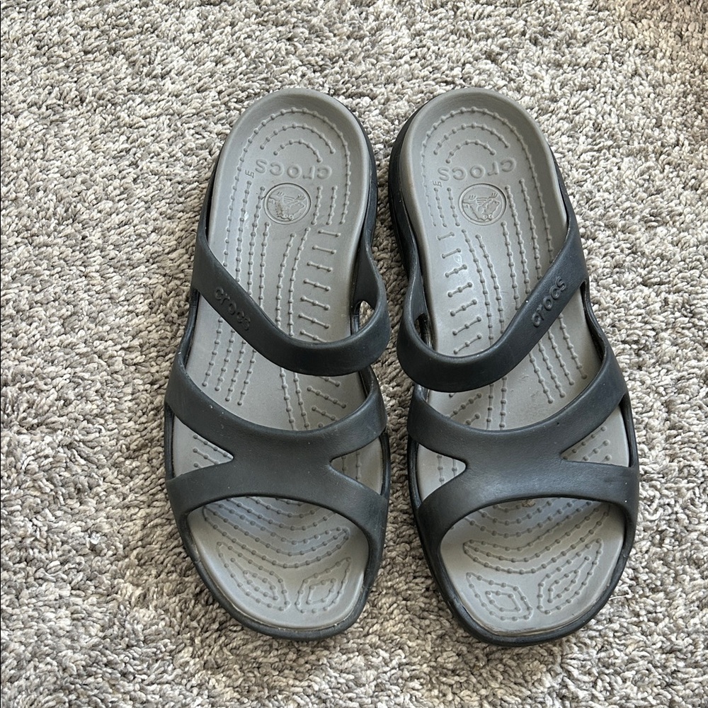 CROCS Dark Gray Slide Sandals